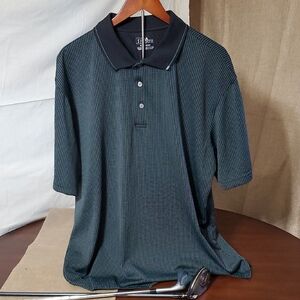 PGA Tour NWOT Black/Green Air-Flux Moisture Wicking Golf Polo Shirt Size XXL